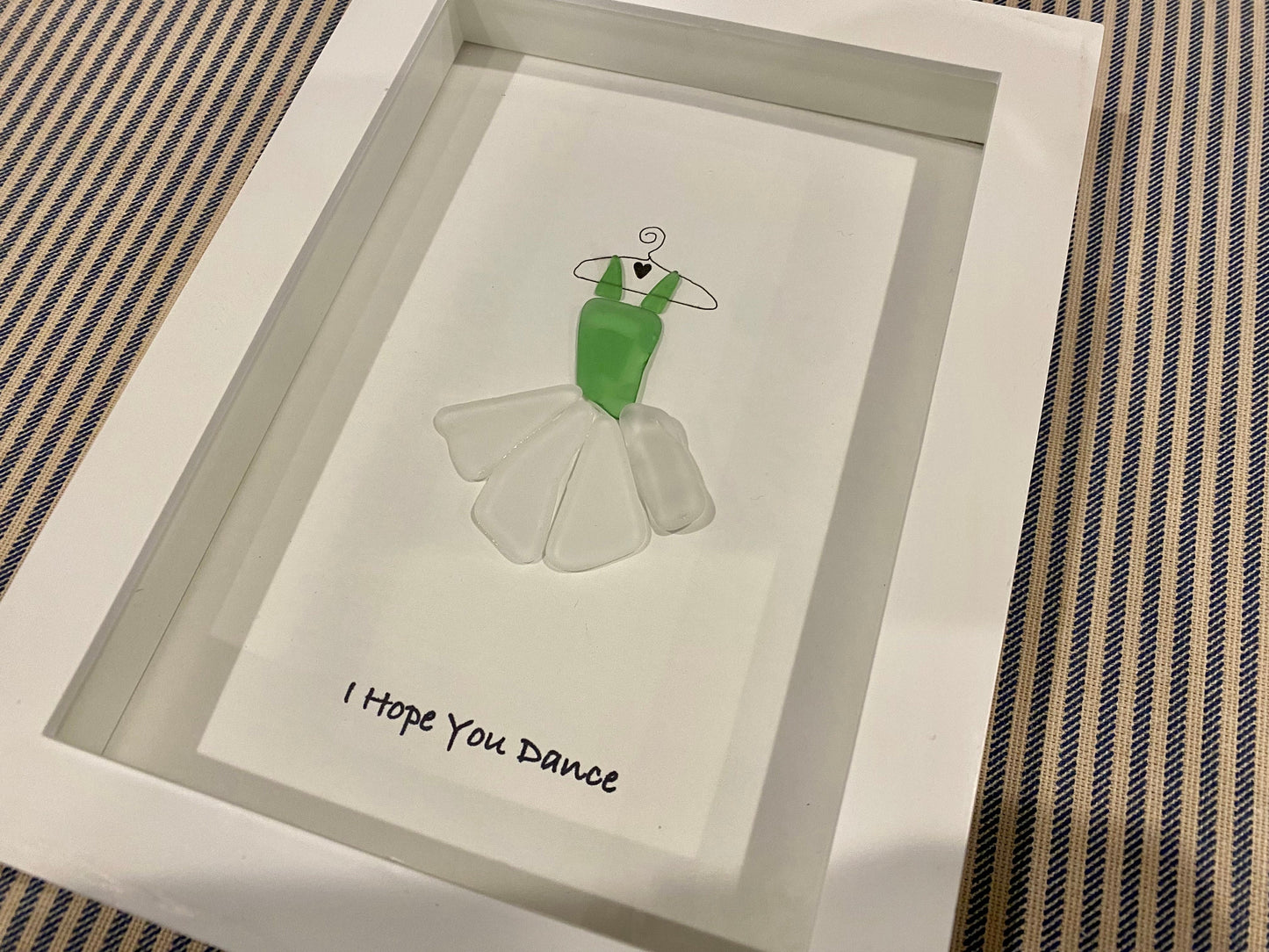 Sea Glass Pebble Art, Pebble Art Ballet Dancer, Gift for Her, Friendship Gift, Seaglass Picture, I Hope You Dance