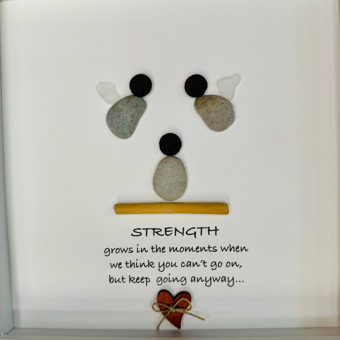 Sea Glass Pebble Art, Pebble Art Nature, Gift after Loss , Sympathy Gift, Seaglass Picture, In Memory Of