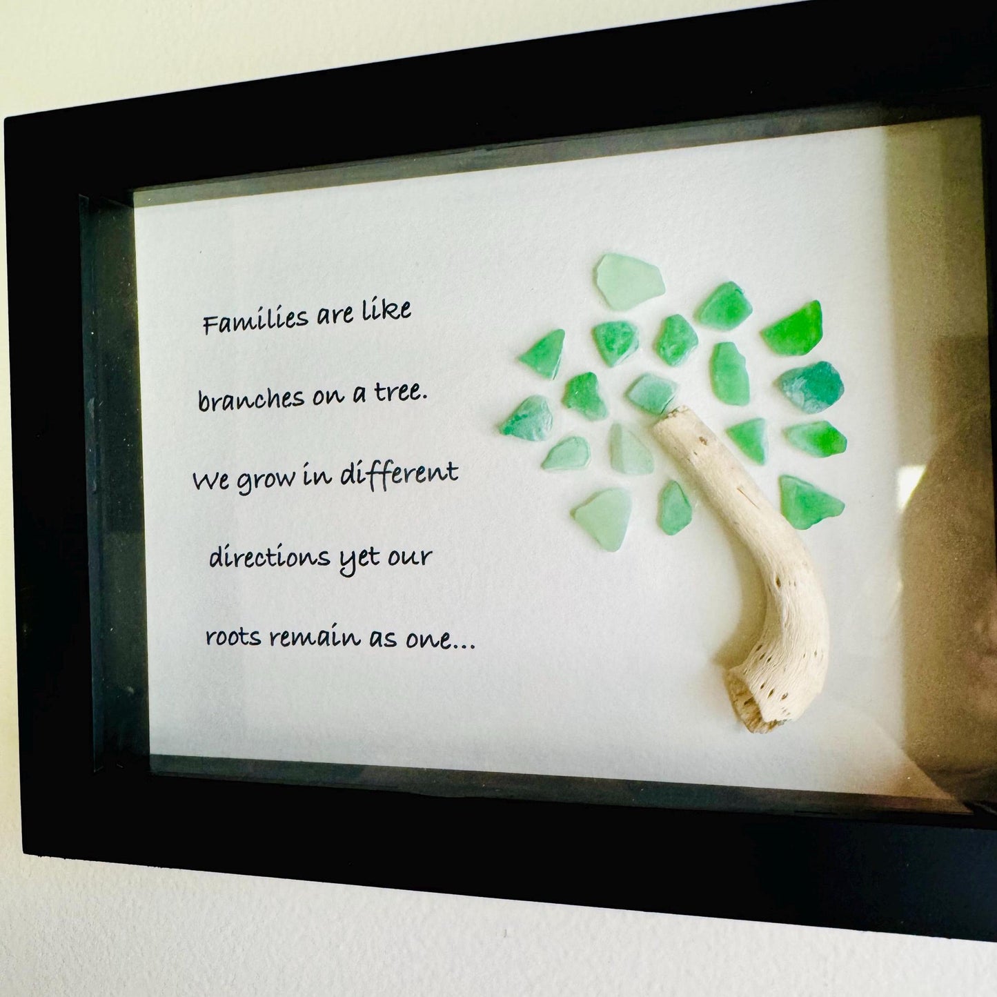 Sea Glass Pebble Art, Pebble Art Family of Four, Gift for Her, Family Gift, Seaglass Picture, Family is Forever