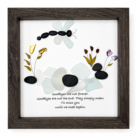 Dragonfly Memorial Sea Glass Art – Until We Meet Again