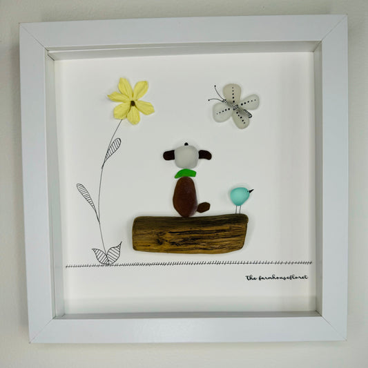 Sea Glass Pebble Art, Sympathy Gift