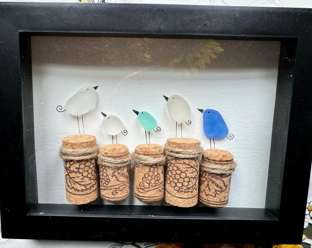 Sea Glass Pebble Art, Beach Decor