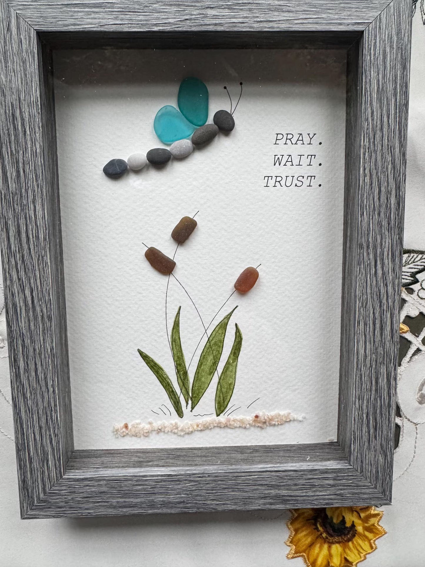 Dragonfly Sympathy Gift - Pray, Wait, Trust