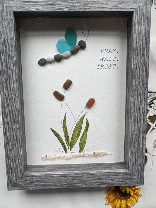Dragonfly Sympathy Gift - Pray, Wait, Trust