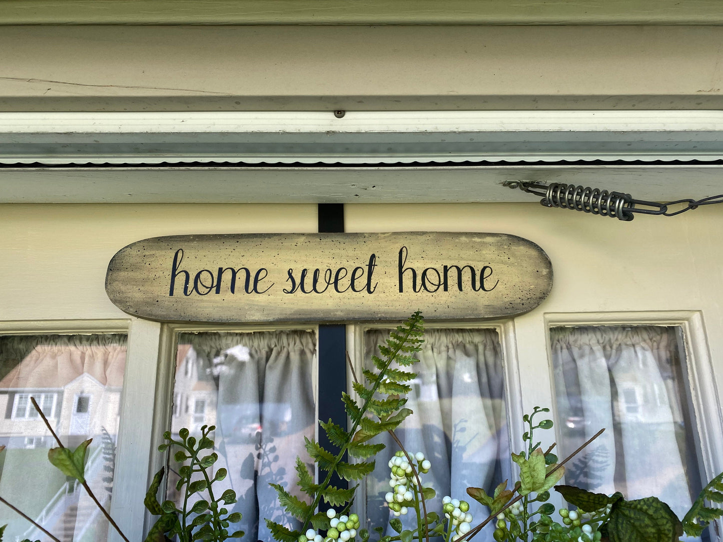 WREATH DOOR Hanger, Front Door Wreath Hanger, Home Sweet Home Over Door Hanger, Farmhouse Sign Decor, Housewarming Gift