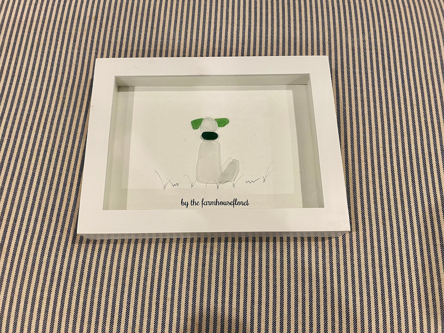 Sea Glass Pebble Art, Pebble Art Dog, Gift for Dog Lover, Friendship Gift, Seaglass Picture, Man's Best Friend