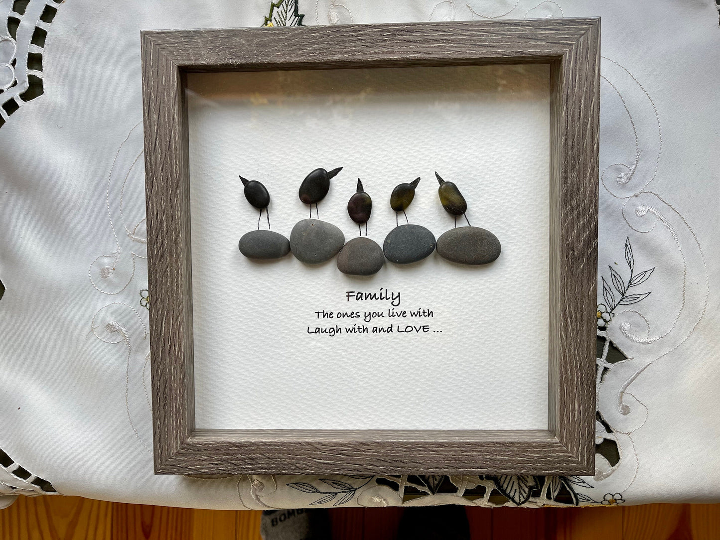 Sea Glass Pebble Art, Pebble Art Birds, Gift for Her, Friendship Gift, Seaglass Picture, Bird Lover Gift