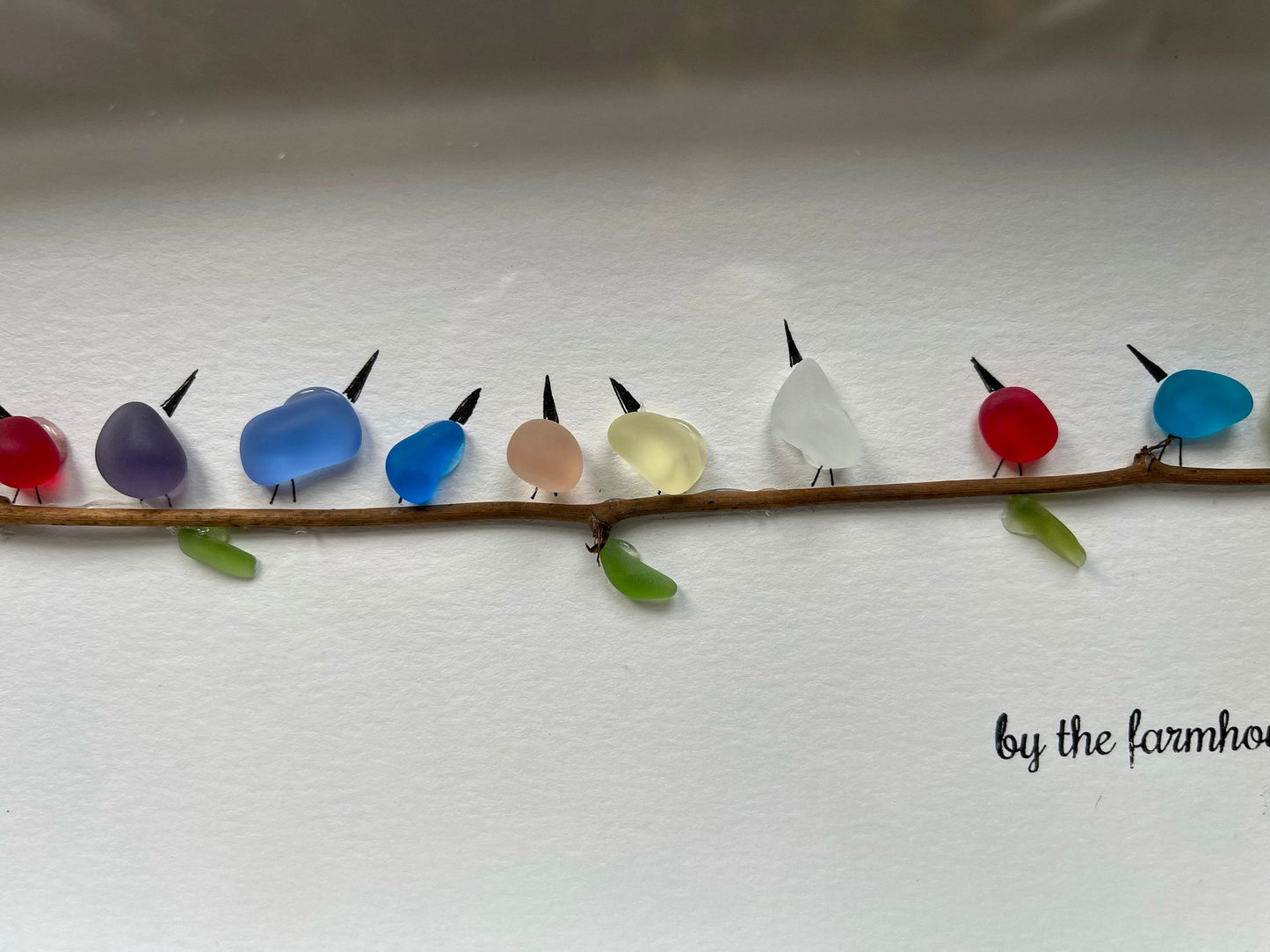 Sea Glass Pebble Art, Pebble Art Birds, Gift for Her, Friendship Gift, Seaglass Picture, Bird Lover Gift