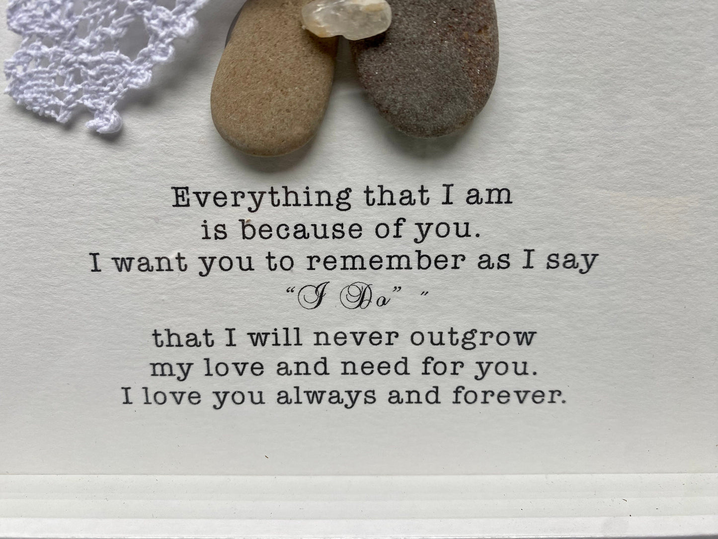 Mother of the Bride Gift, Father of the Bride Gift, Sea Glass Pebble Art, Pebble Art Mother Daughter, Gift for Parent, Seaglass Picture