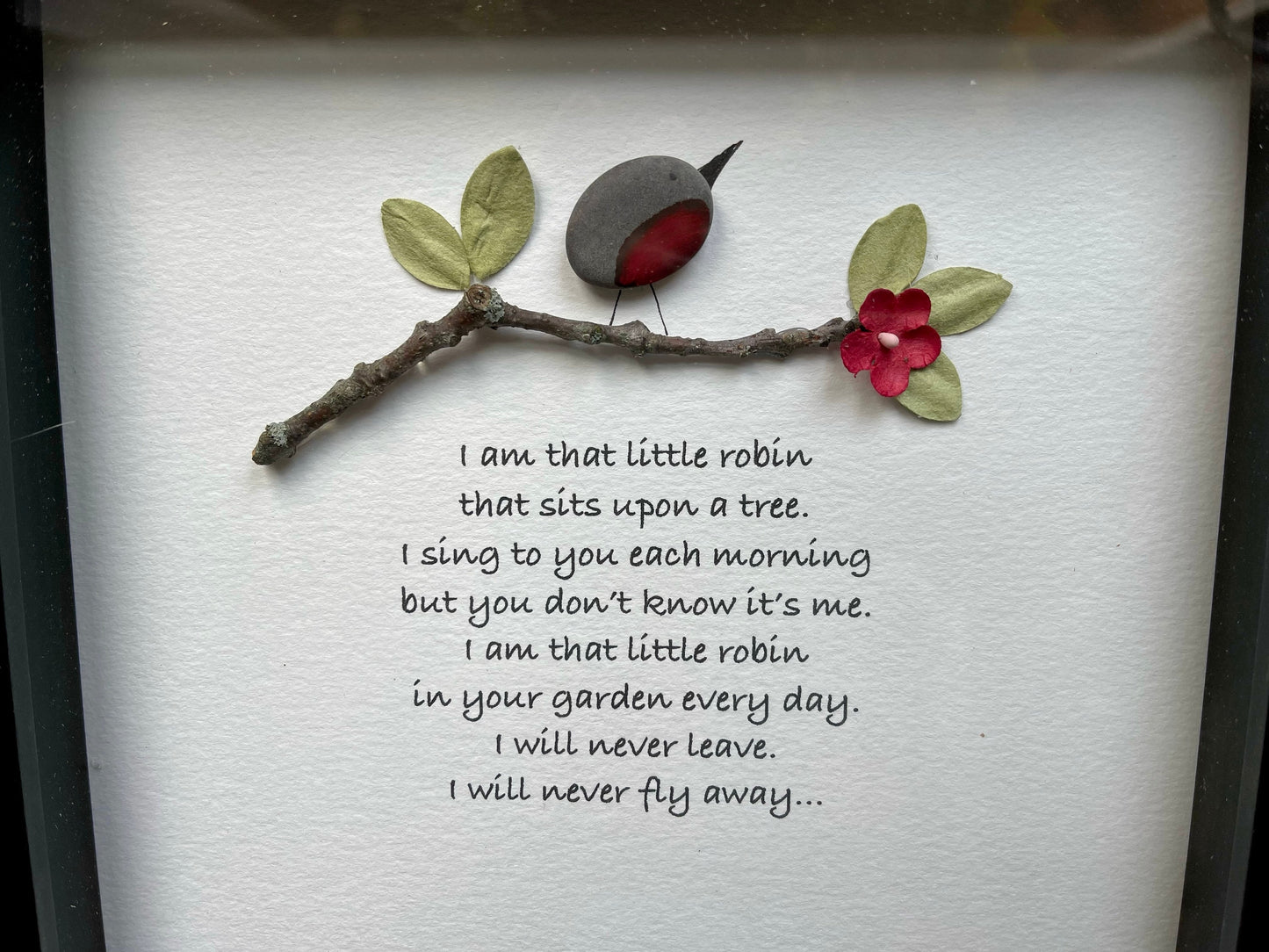 Sea Glass Pebble Art, Pebble Art Nature, Gift after Loss , Sympathy Gift, Seaglass Picture, In Memory Of