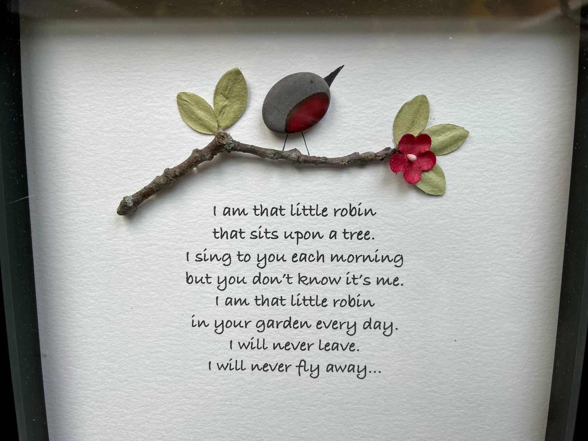 Sea Glass Pebble Art, Pebble Art Nature, Gift after Loss , Sympathy Gift, Seaglass Picture, In Memory Of