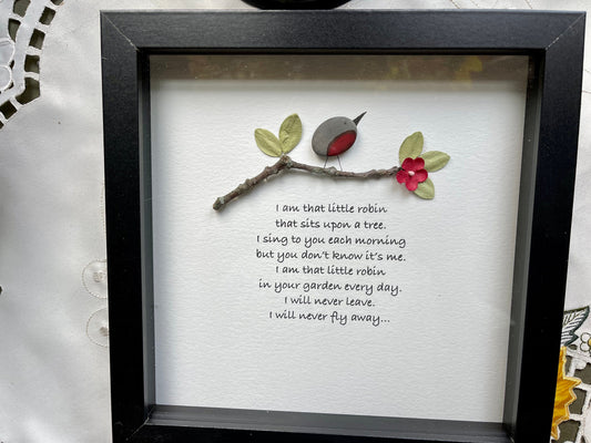 Sea Glass Pebble Art, Pebble Art Nature, Gift after Loss , Sympathy Gift, Seaglass Picture, In Memory Of