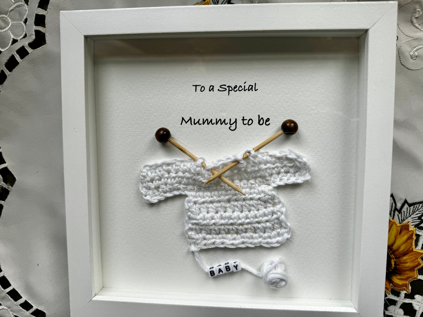 Sea Glass Pebble Art, Pebble Art Stork, Gift for Her, New Mom Gift, Seaglass Picture, Baby Shower Gift, Expectant Parents