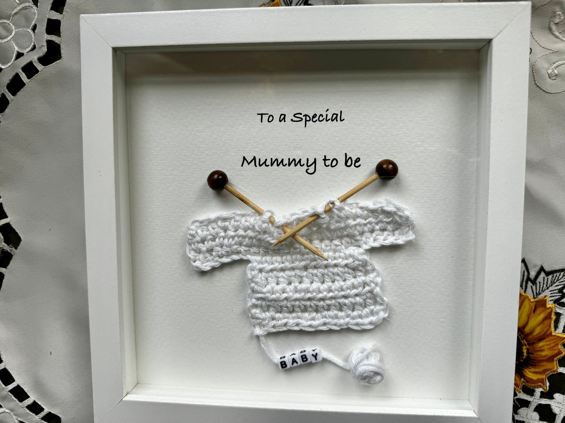 Sea Glass Pebble Art, Pebble Art Stork, Gift for Her, New Mom Gift, Seaglass Picture, Baby Shower Gift, Expectant Parents