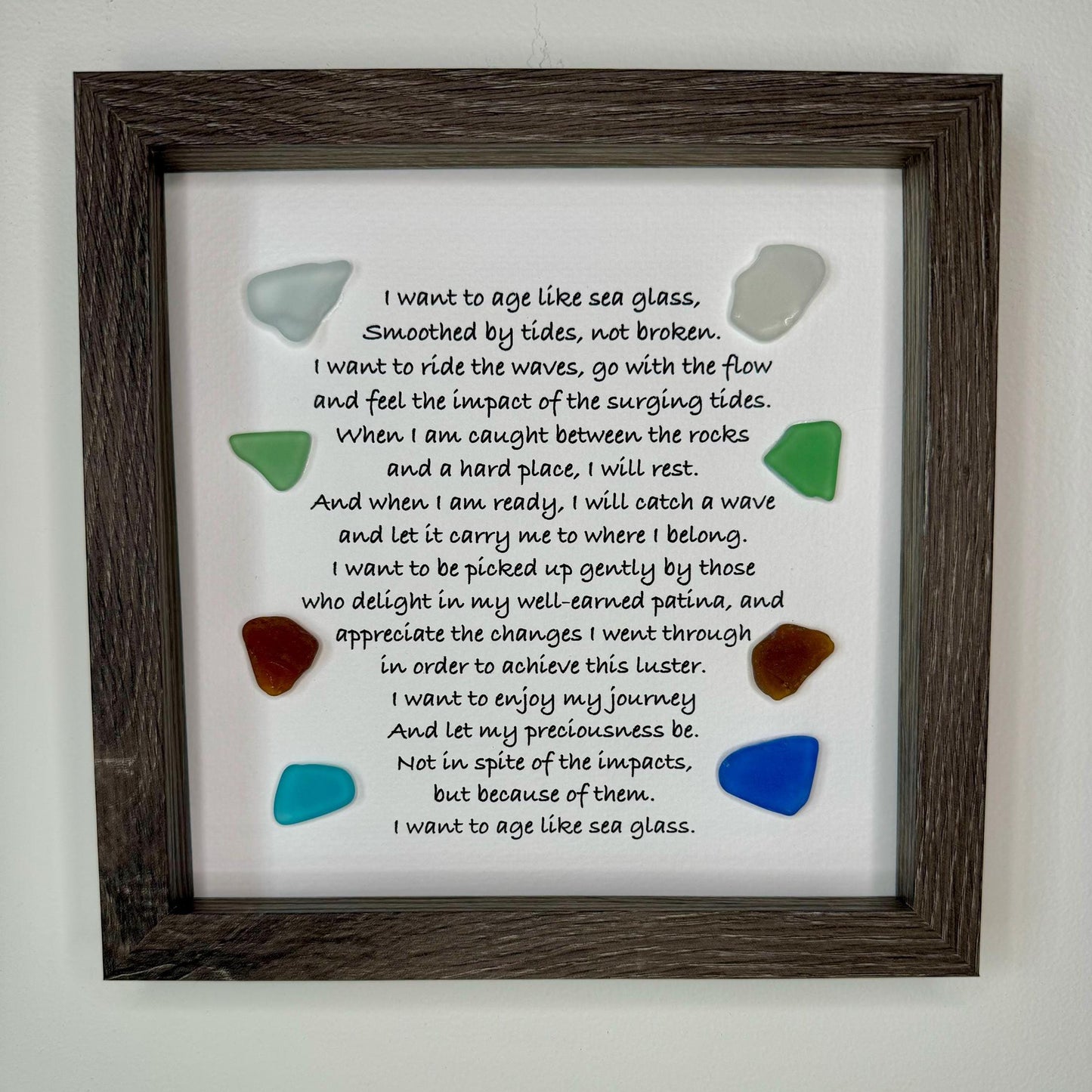 Sea Glass Pebble Art, Sea Glass, Gift for Her, Friendship Gift, Seaglass Picture, Age Like Sea Glass