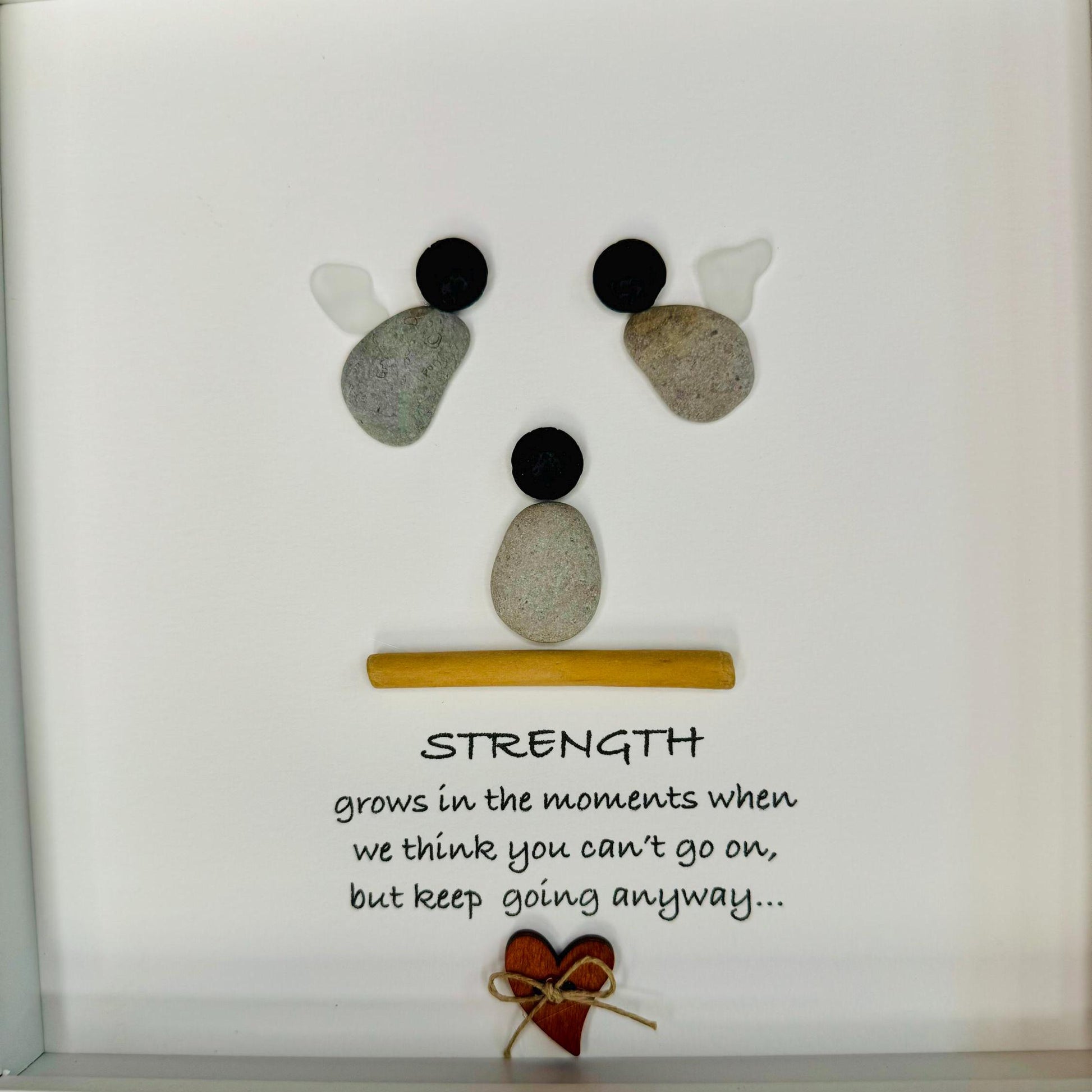 Sea Glass Pebble Art, Pebble Art Nature, Gift after Loss , Sympathy Gift, Seaglass Picture, In Memory Of