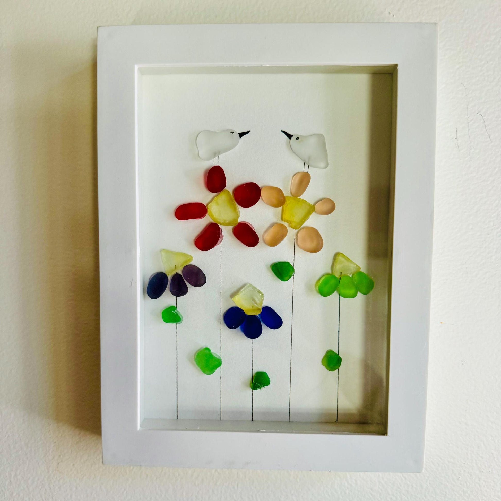 Sea Glass Pebble Art: Floral Friendship Gift