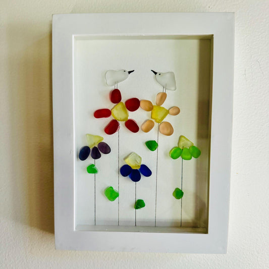 Sea Glass Pebble Art: Floral Friendship Gift