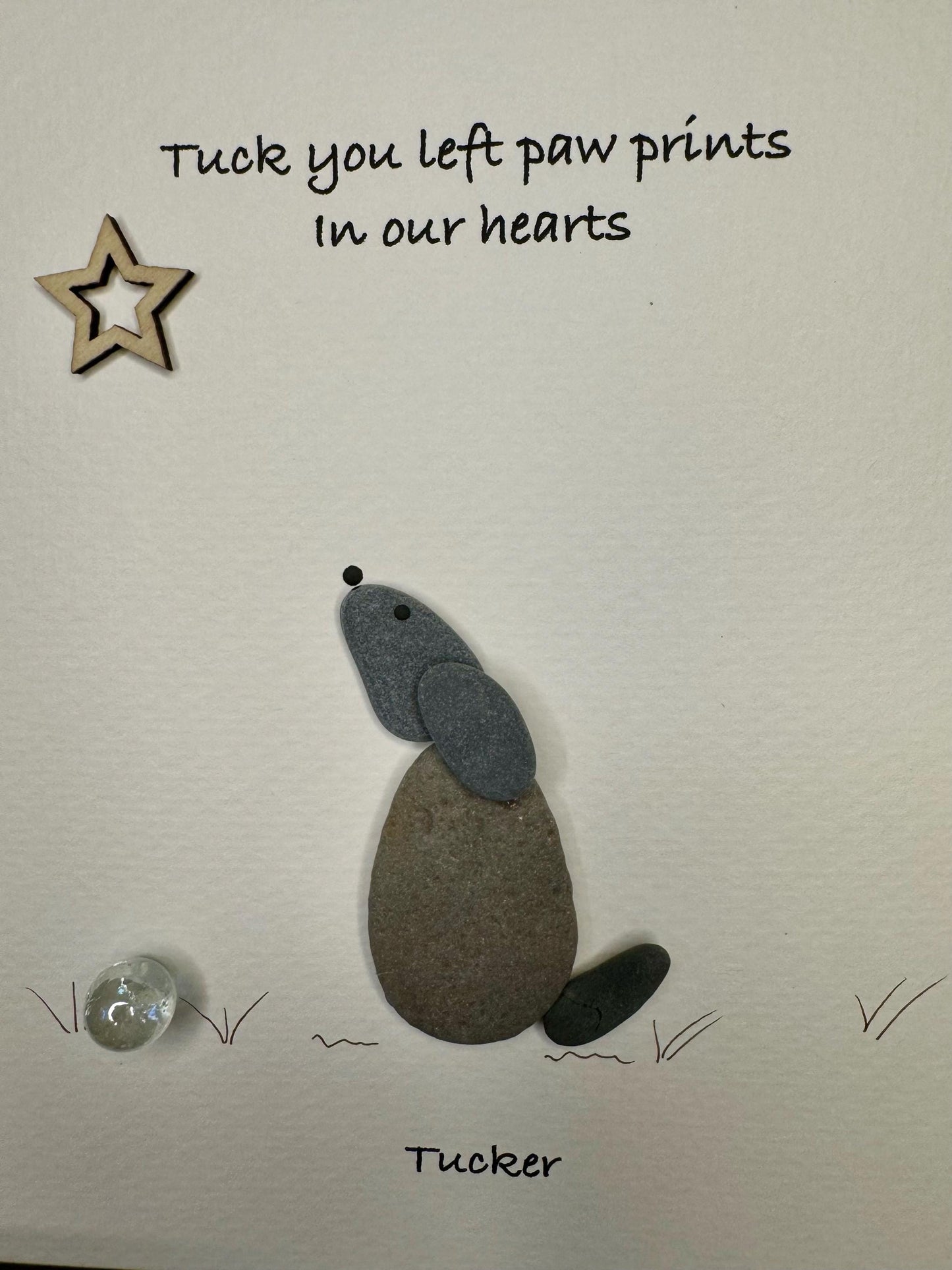 Sea Glass Pebble Art, Loss of Dog, Pebble Art Pet Loss, Sympathy Gift, Seaglass Picture, In Memory of Dog