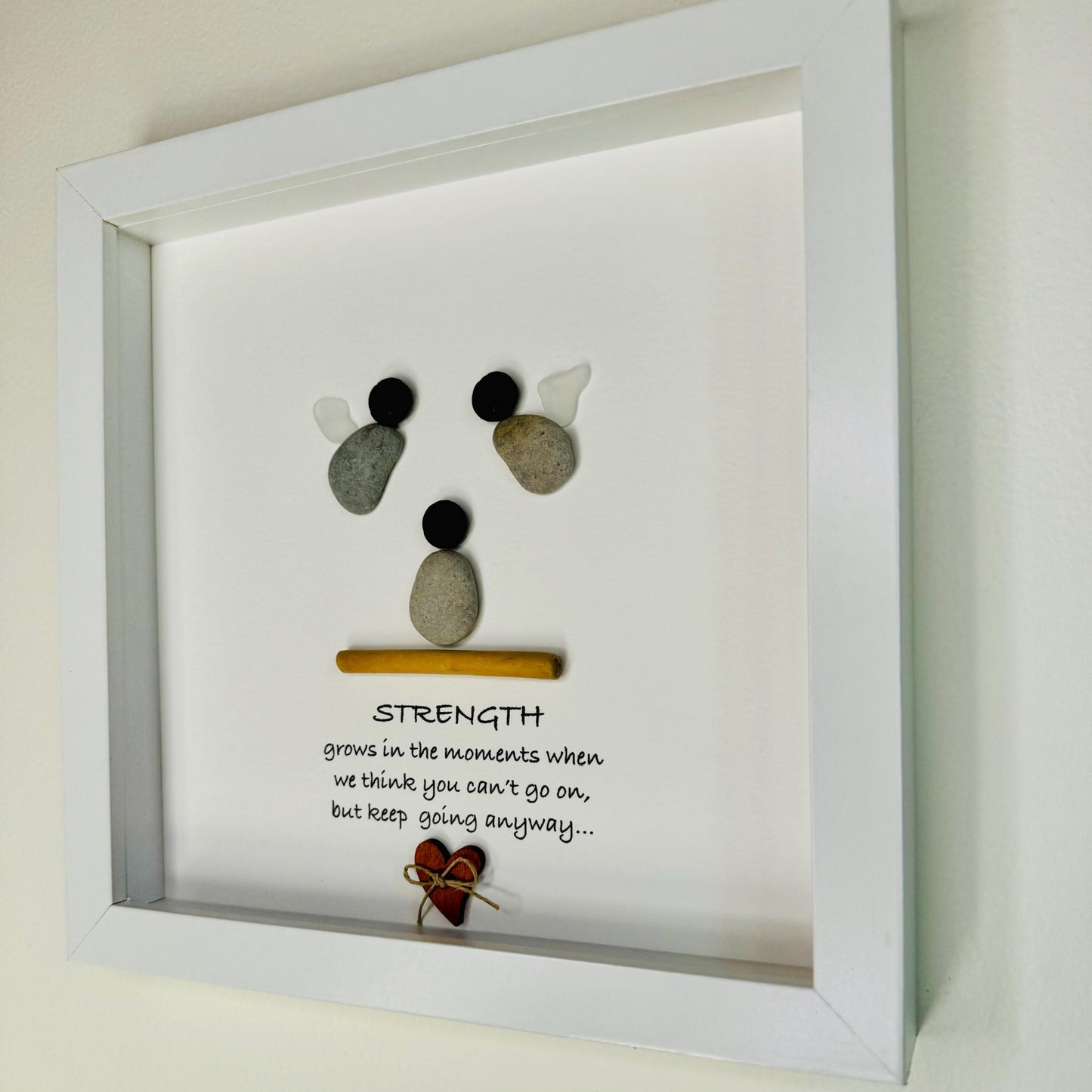 Sea Glass Pebble Art, Pebble Art Nature, Gift after Loss , Sympathy Gift, Seaglass Picture, In Memory Of