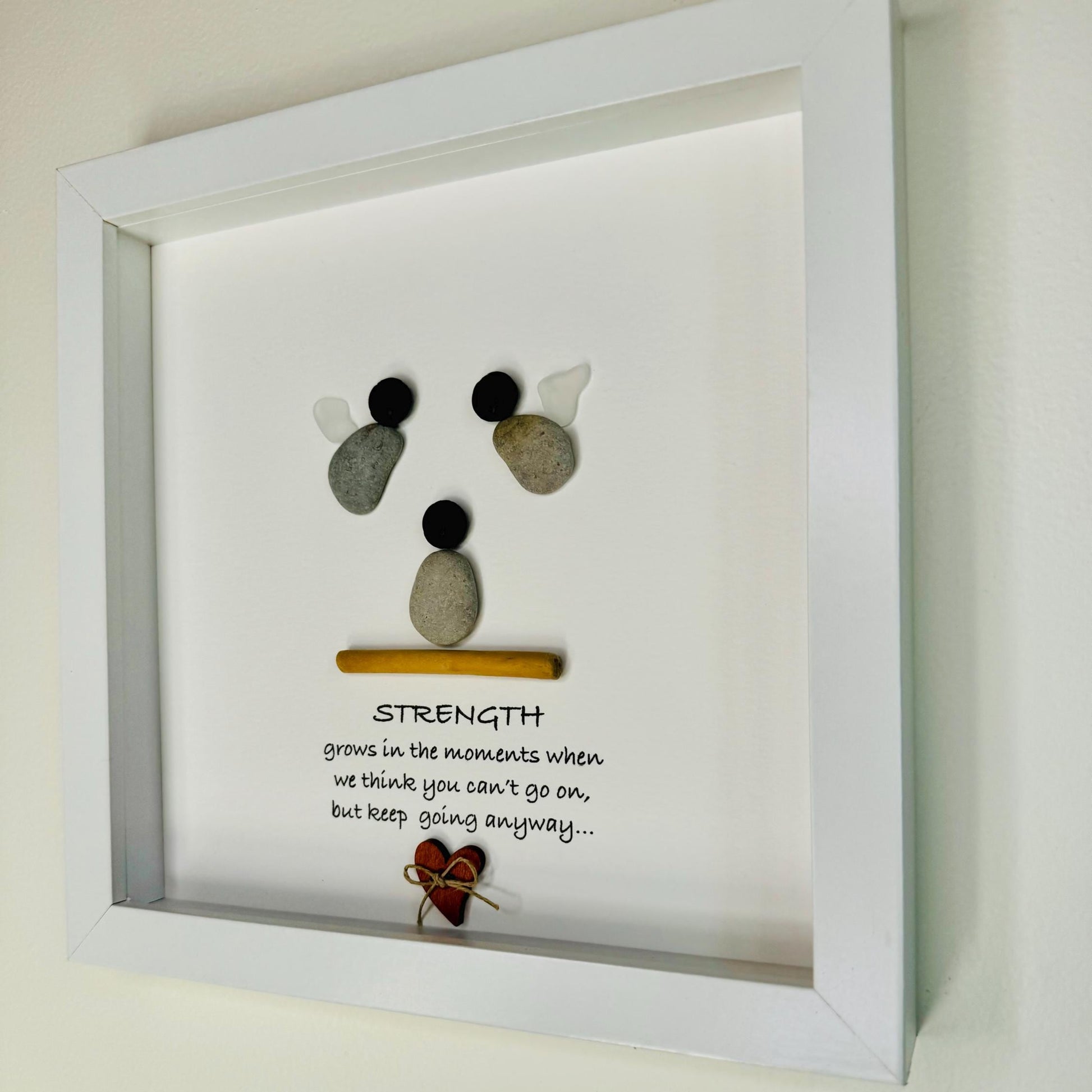 Sea Glass Pebble Art, Pebble Art Nature, Gift after Loss , Sympathy Gift, Seaglass Picture, In Memory Of