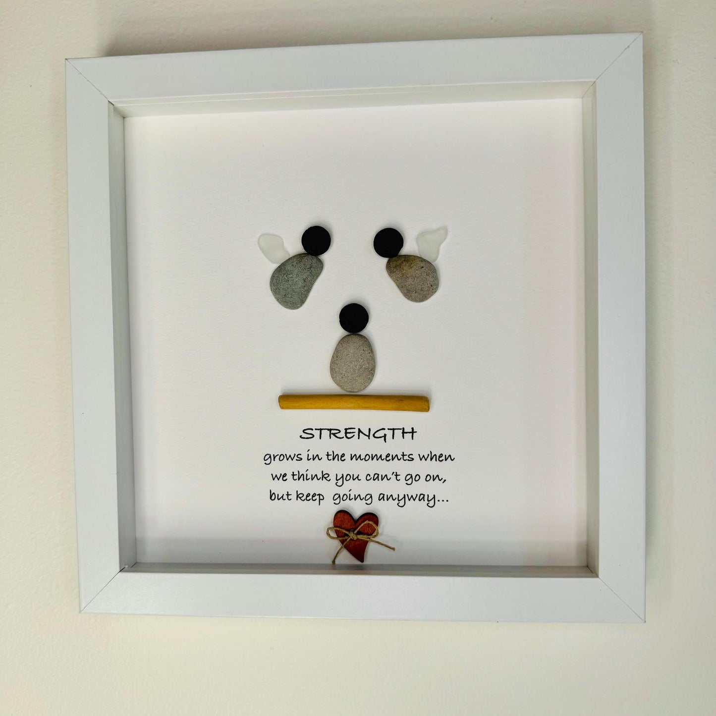 Sea Glass Pebble Art, Pebble Art Nature, Gift after Loss , Sympathy Gift, Seaglass Picture, In Memory Of