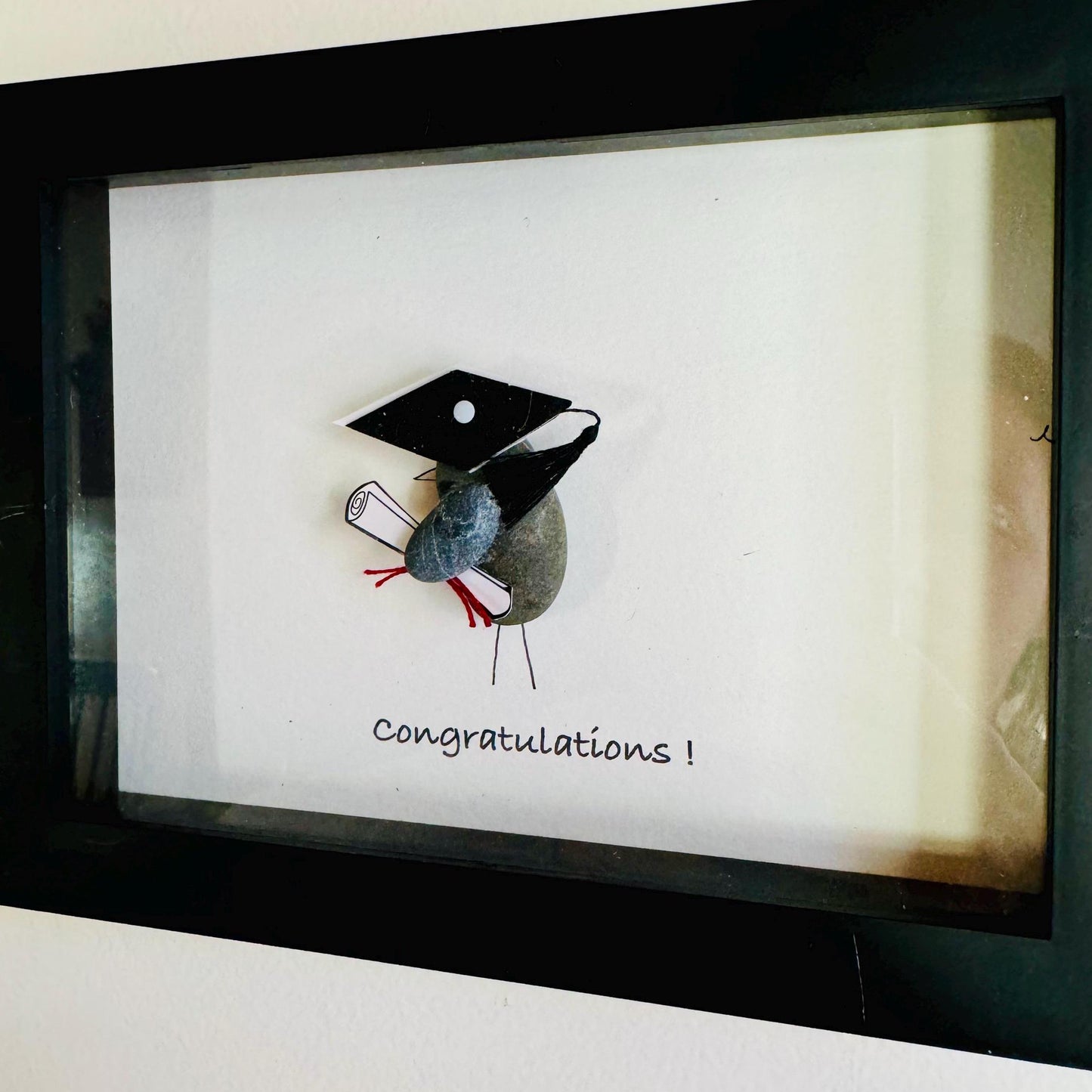 Sea Glass Pebble Art, Congratulations Grad, Graduation Gift, Seaglass Graduation Present