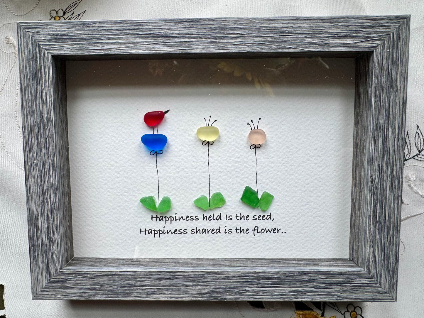 Sea Glass Pebble Art, Pebble Art Pumpkins, Gift for Her, Friendship Gift, Seaglass Picture, Seaglass Pumpkins, Autumn Decor