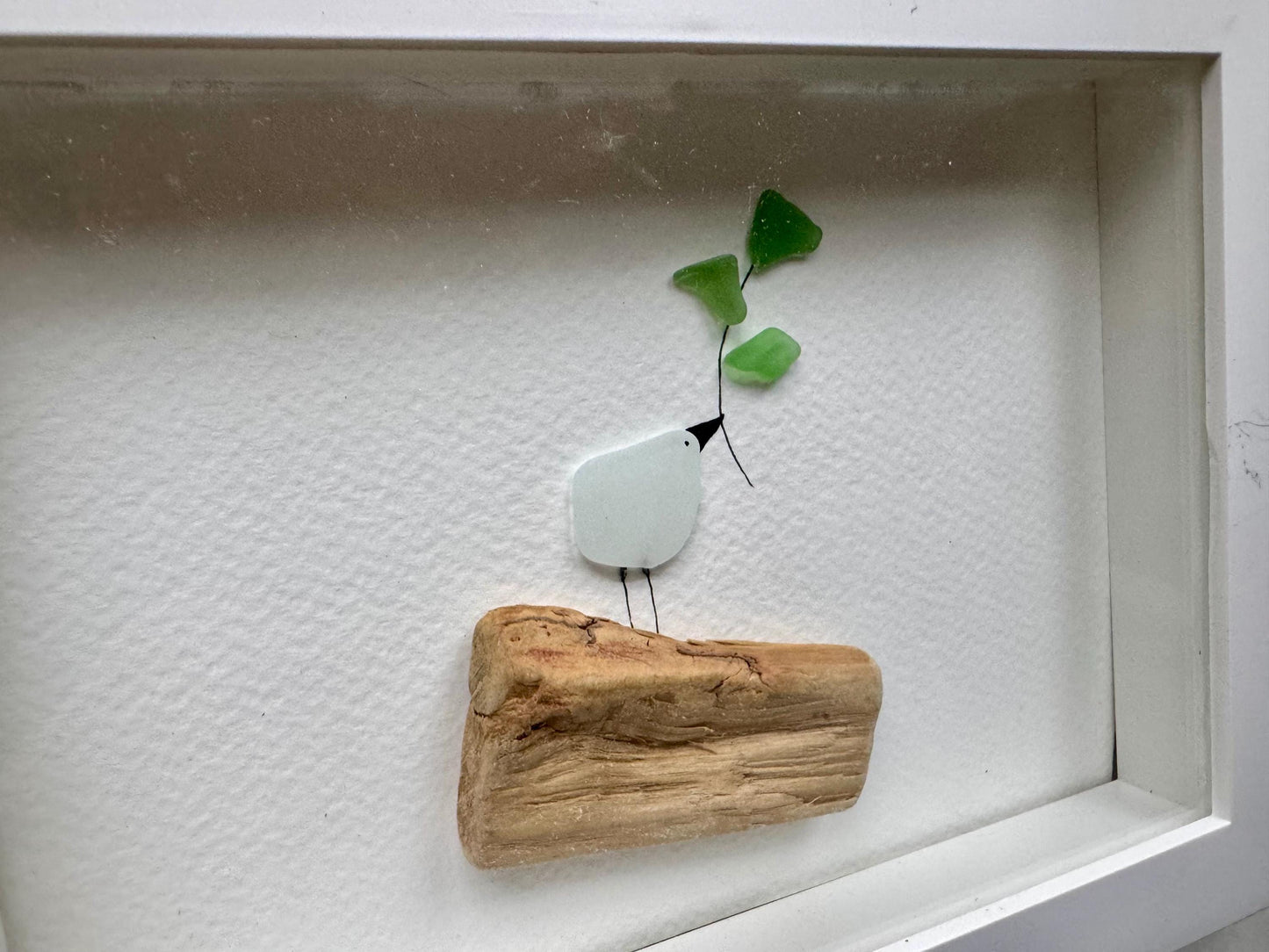 Sea Glass Pebble Art Bird Picture: Friendship Gift