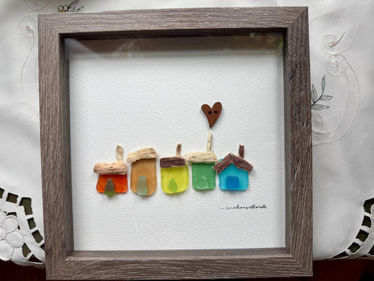 Sea Glass Pebble Art, Sea Glass House, Sea Glass Housewarming Gift, Pebble Art, Home Sweet Home