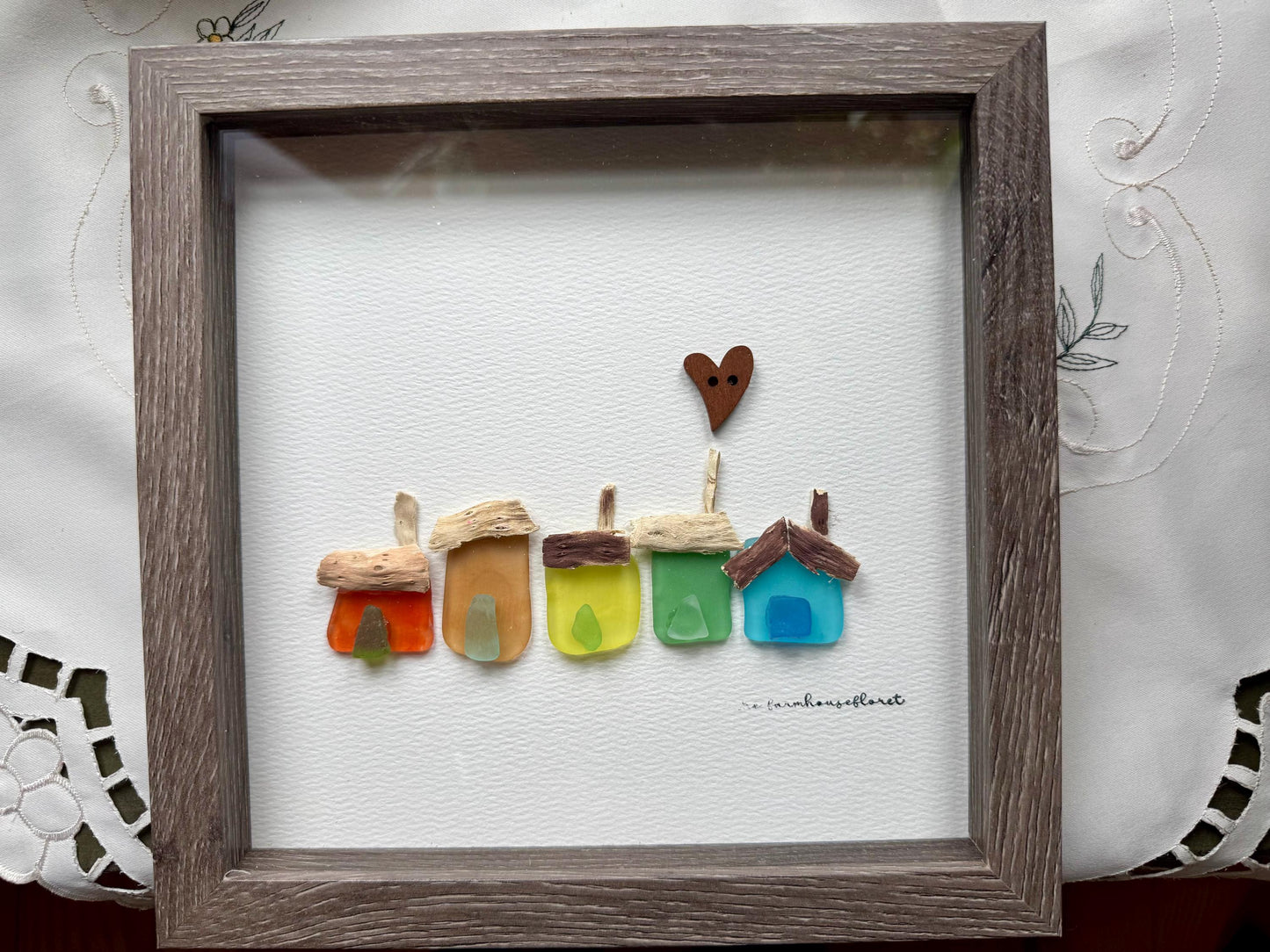 Sea Glass Pebble Art, Sea Glass House, Sea Glass Gift, Pebble Art, Rainbow Row, Pride Gift, Pride Month, One Love