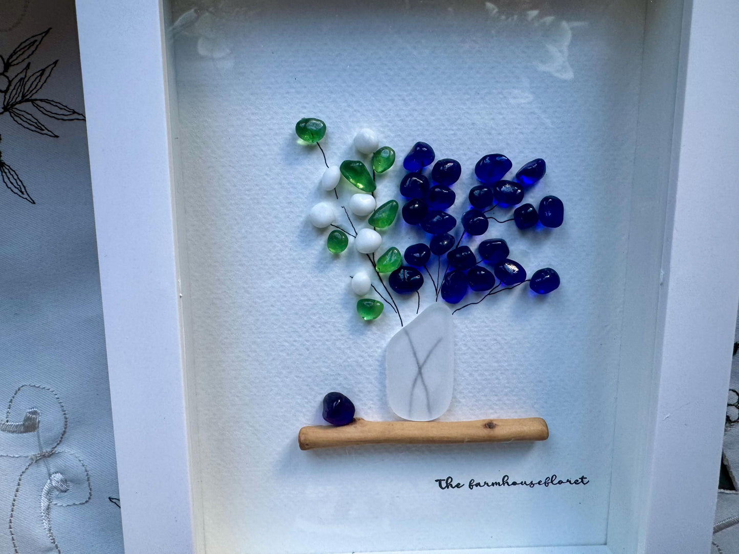 Sea Glass Pebble Art: Floral Friendship Gift