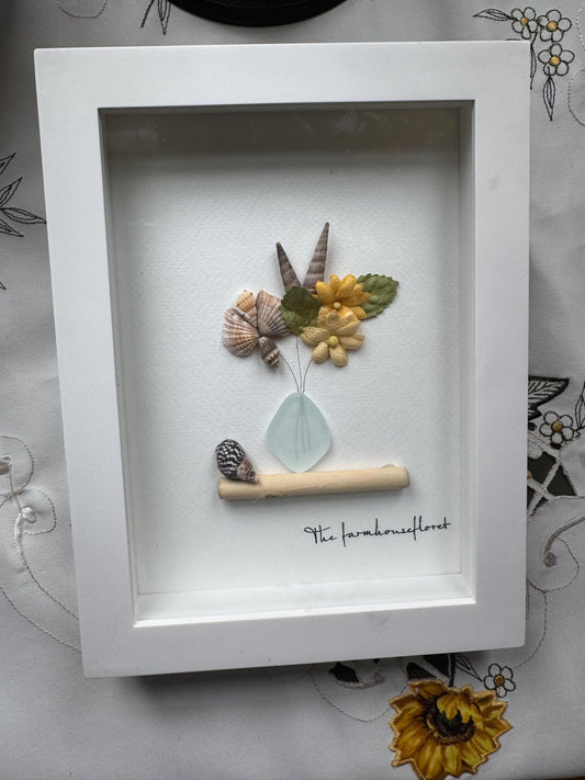 Sea Glass Pebble Art: Floral Friendship Gift