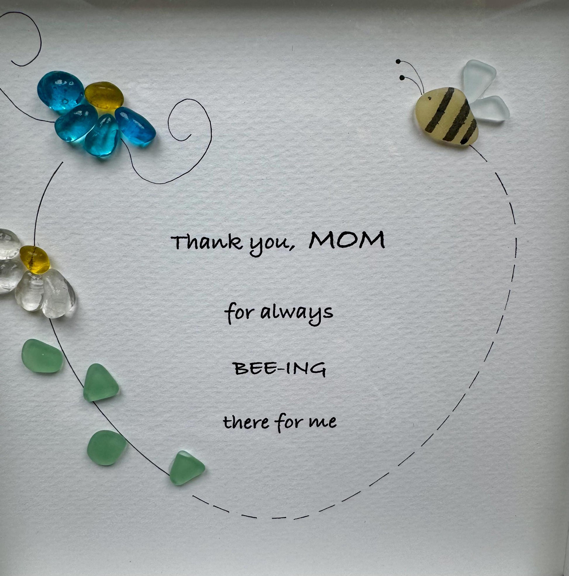 Sea Glass Pebble Art: Mother's Day Flower Gift