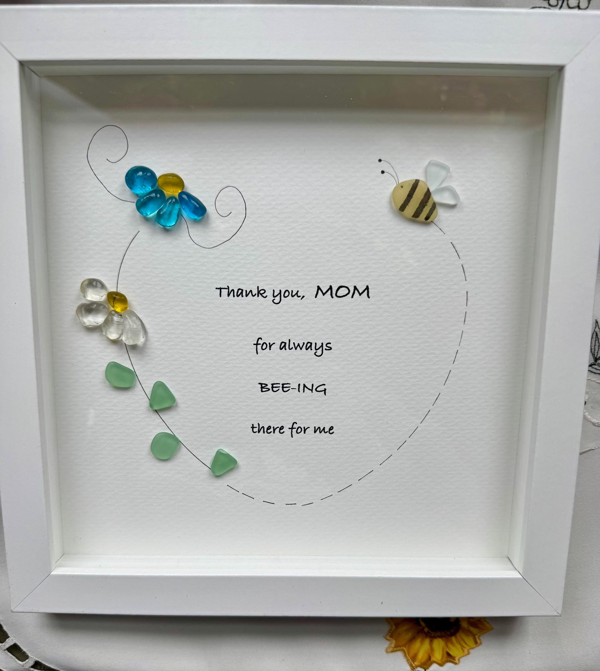 Sea Glass Pebble Art: Mother's Day Flower Gift